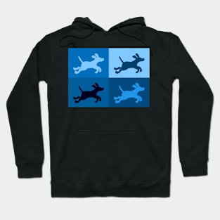 Blue Dog Pattern Hoodie